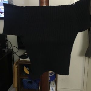 Off the shoulder black crop top